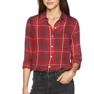 Red Button Down